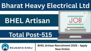 BHEL Artisan Recruitment 2025 – Apply Now Online