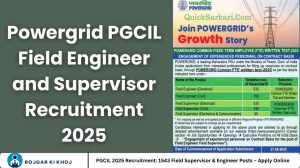 PGCIL 2025 Recruitment: 1543 Field Supervisor & Engineer Posts – Apply Online