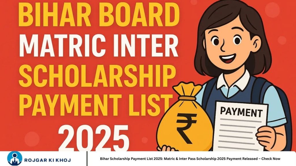 Bihar Scholarship Payment List 2025: Matric & Inter Pass Scholarship 2025 Payment Released – Check Now