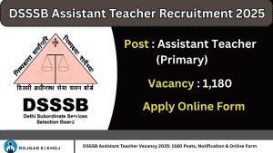 DSSSB Assistant Teacher Vacancy 2025: 1180 Posts, Notification & Online Form