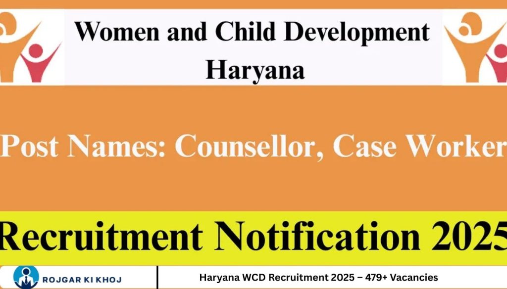 Haryana WCD Recruitment 2025 – 479+ Vacancies