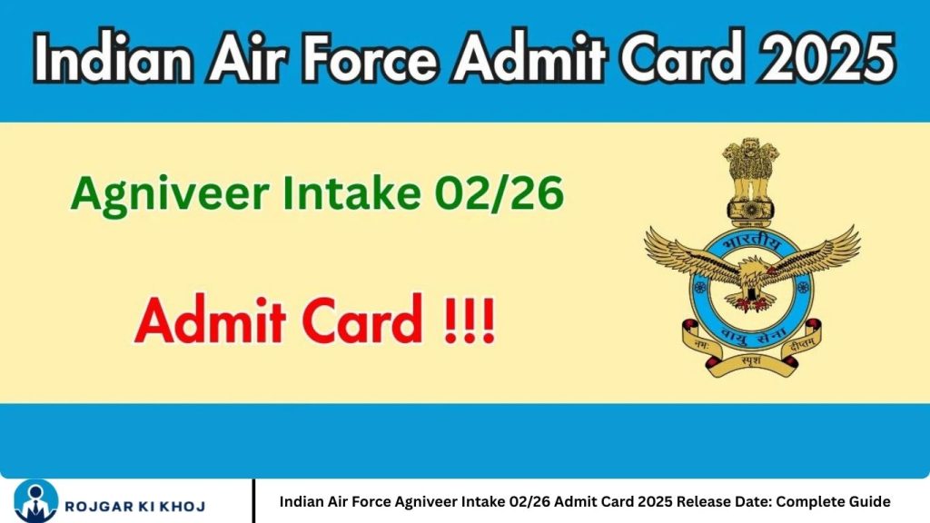 Indian Air Force Agniveer Intake 02/26 Admit Card 2025 Release Date: Complete Guide