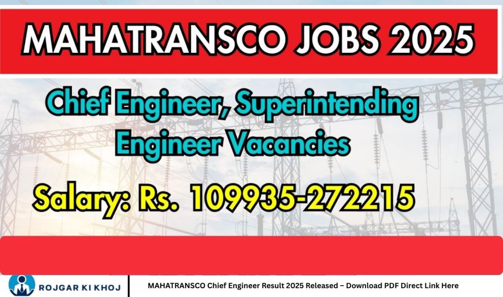 MAHATRANSCO Chief Engineer Result 2025 Released – Download PDF Direct Link Here