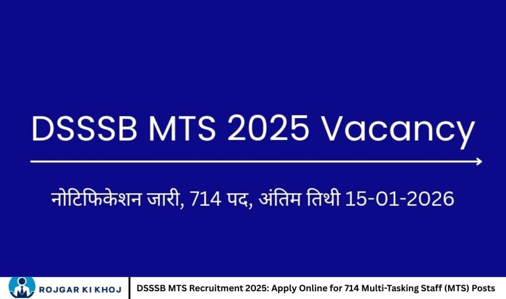 DSSSB MTS Recruitment 2025: Apply Online for 714 Multi-Tasking Staff (MTS) Posts