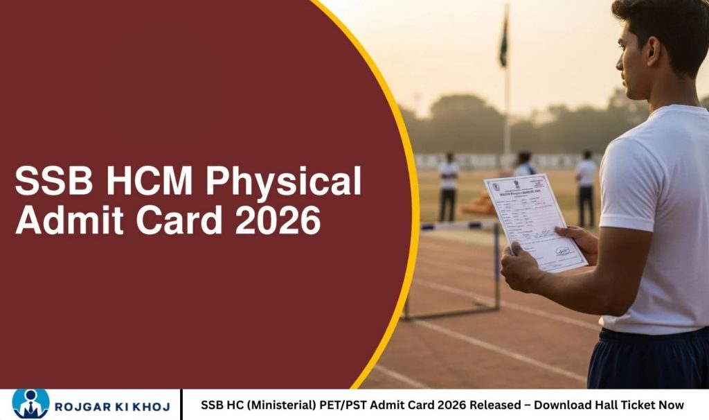 SSB HC (Ministerial) PET/PST Admit Card 2026 Released – Download Hall Ticket Now