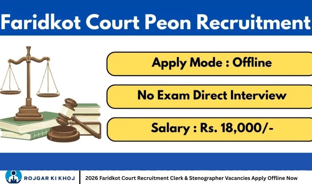 2026 Faridkot Court Recruitment Clerk & Stenographer Vacancies Apply Offline Now