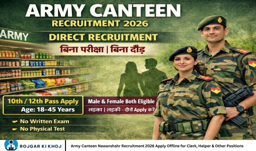 Army Canteen Nawanshahr Recruitment 2026 Apply Offline for Clerk, Helper & Other Positions