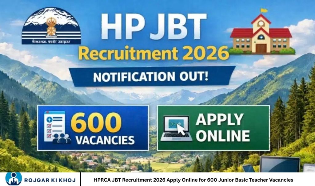 HPRCA JBT Recruitment 2026 Apply Online for 600 Junior Basic Teacher Vacancies