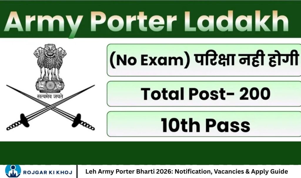 Leh Army Porter Bharti 2026: Notification, Vacancies & Apply Guide