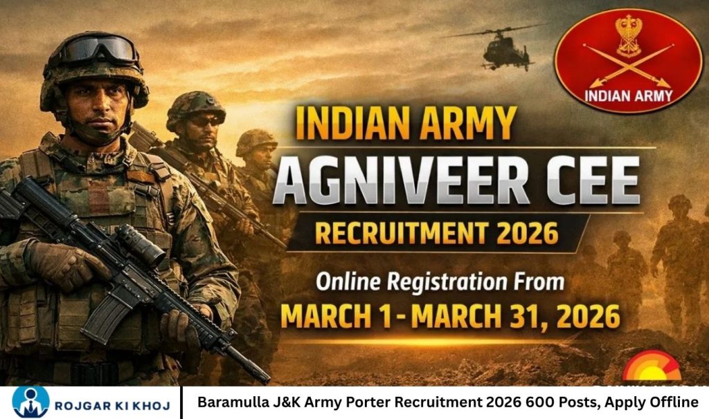 Baramulla J&K Army Porter Recruitment 2026 600 Posts, Apply Offline