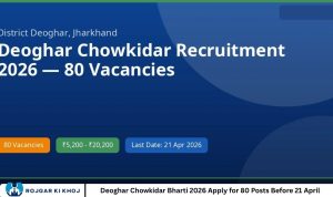 Deoghar Chowkidar Bharti 2026 Apply for 80 Posts Before 21 April