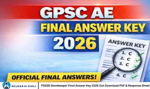 PSSSB Storekeeper Final Answer Key 2026 Out Download PDF & Response Sheet