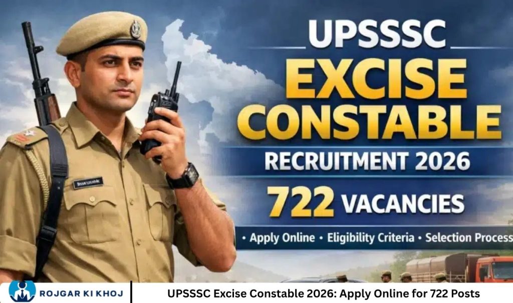 UPSSSC Excise Constable 2026: Apply Online for 722 Posts
