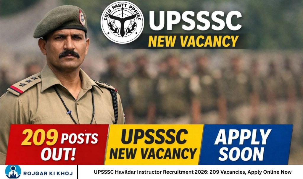 UPSSSC Havildar Instructor Recruitment 2026: 209 Vacancies, Apply Online Now
