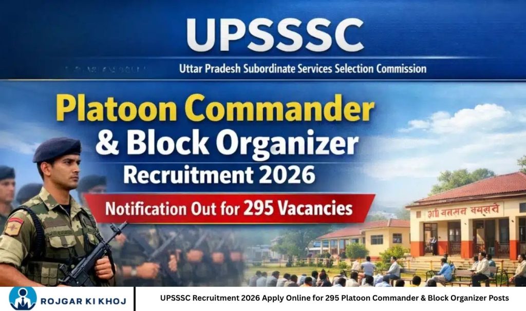 UPSSSC Recruitment 2026 Apply Online for 295 Platoon Commander & Block Organizer Posts