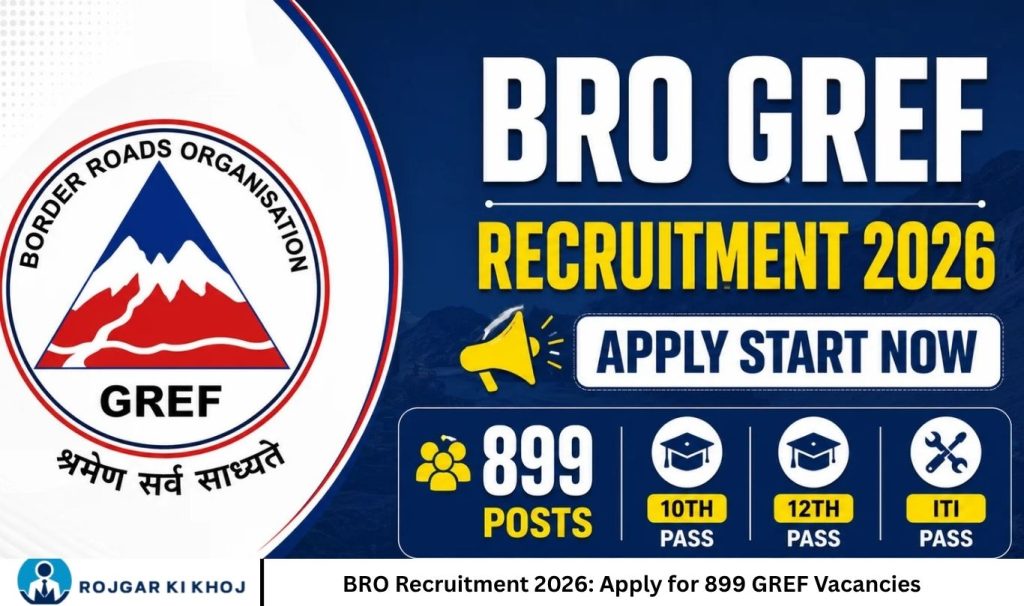 BRO Recruitment 2026: Apply for 899 GREF Vacancies