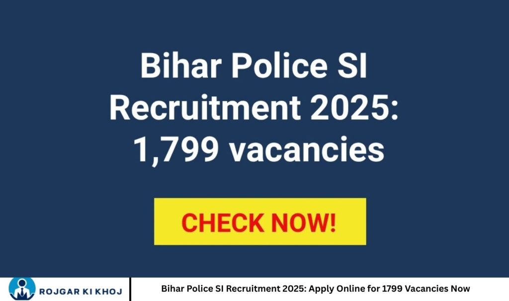 Bihar Police SI Recruitment 2025 Apply Online for 1799 Vacancies Now