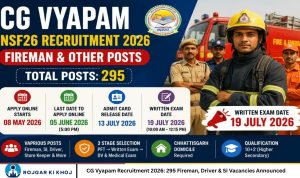 CG Vyapam Recruitment 2026: 295 Fireman, Driver & SI Vacancies Announced
