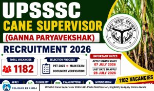 UPSSSC Cane Supervisor 2026 1181 Posts Notification, Eligibility & Apply Online Guide