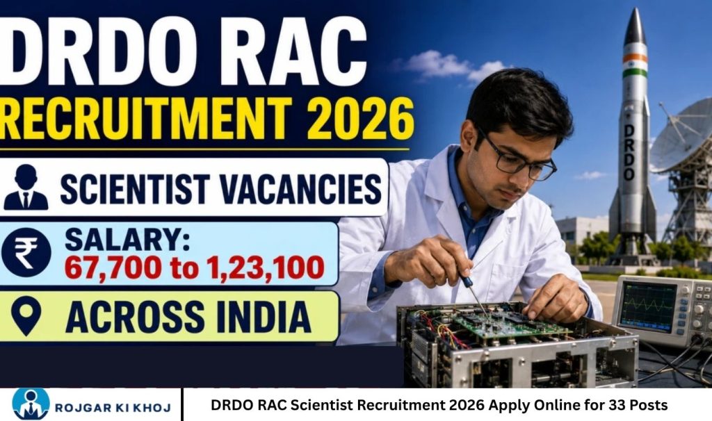 DRDO RAC Scientist Recruitment 2026 Apply Online for 33 Posts