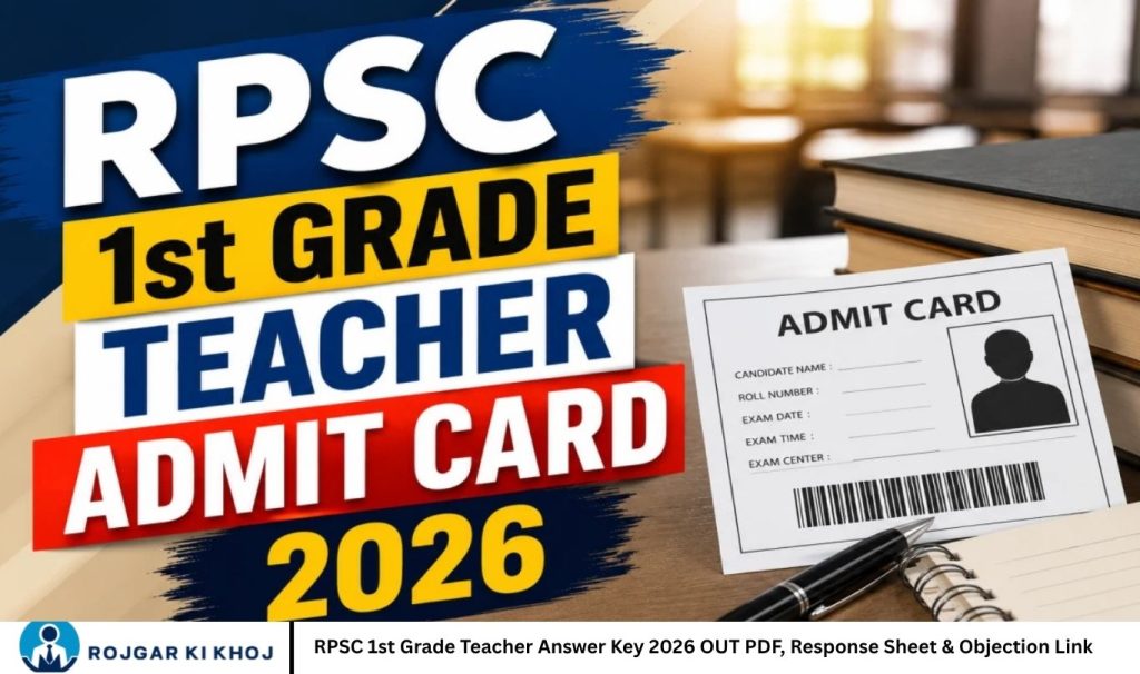 RPSC 1st Grade Teacher Answer Key 2026 OUT PDF, Response Sheet & Objection Link