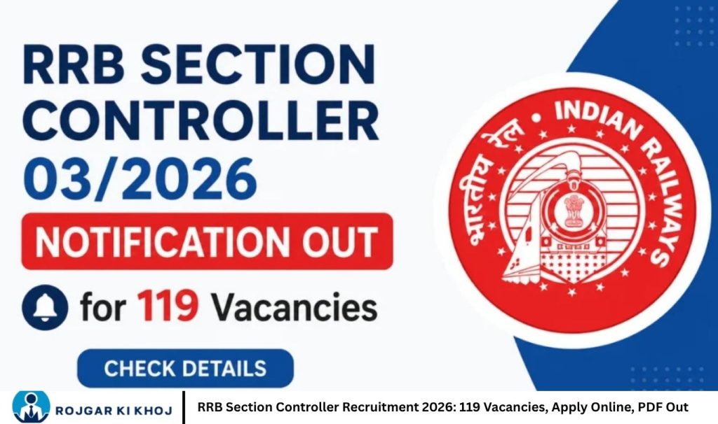 RRB Section Controller Recruitment 2026 119 Vacancies, Apply Online, PDF Out