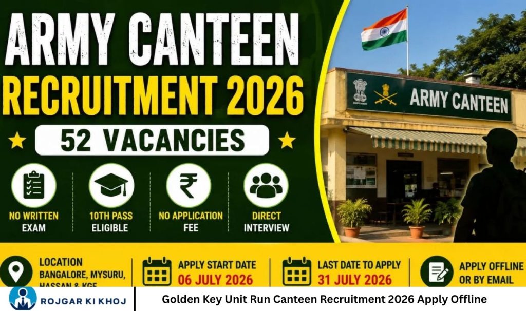 Golden Key Unit Run Canteen Recruitment 2026 Apply Offline