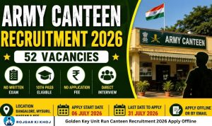 Golden Key Unit Run Canteen Recruitment 2026 Apply Offline