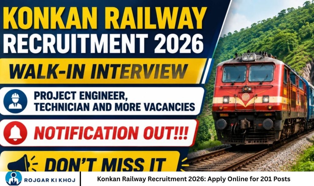 Konkan Railway Recruitment 2026 Apply Online for 201 Posts