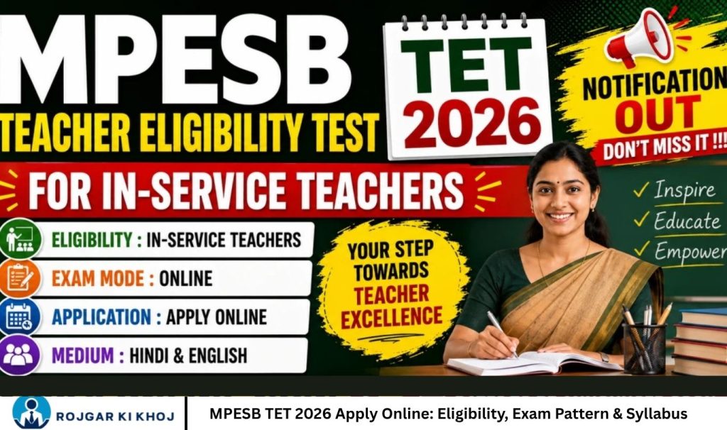 MPESB TET 2026 Apply Online Eligibility, Exam Pattern & Syllabus