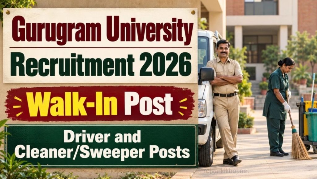 Gurugram University Walk-In Interview 2026 Driver & Cleaner Jobs