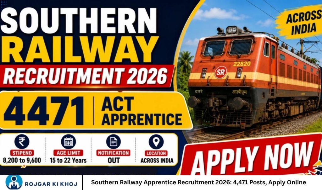 Southern Railway Apprentice Recruitment 2026 4,471 Posts, Apply Online