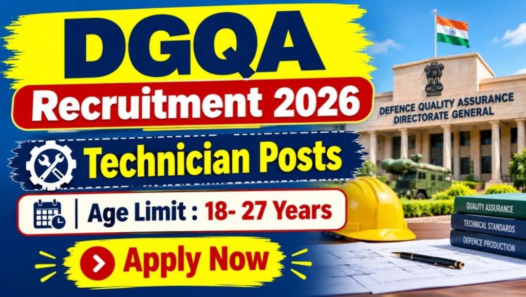 DGQA Kanpur Recruitment 2026: 32 Technician Posts