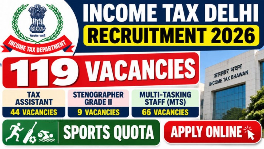 Income Tax Delhi Sports Quota Recruitment 2026